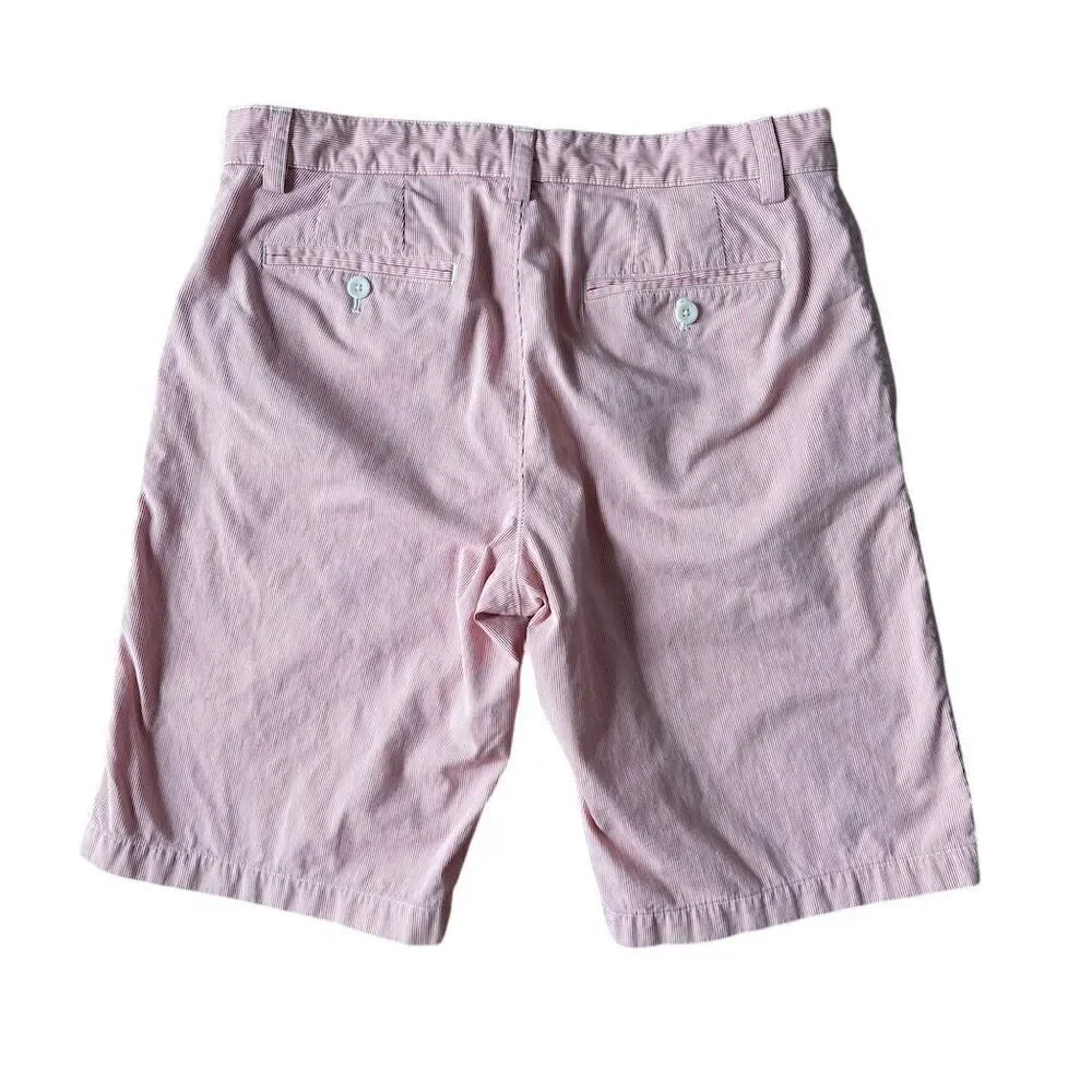 Banana Republic Men's red and white Striped Cotton Chino Shorts Size 32